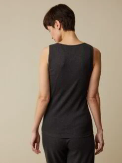 Top, 100 % Bio-Baumwolle, 17 Schiefer Melange, S, GOTS -Grüne Erde 858076 17 hw23 040 emo 03