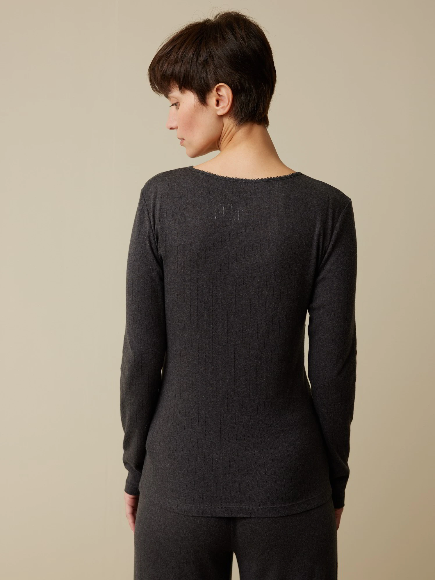 Langarm Shirt, 100 % Bio Baumwolle, 17 Schiefer Melange, S, GOTS 6 Langarm Shirt, 100 % Bio Baumwolle, 17 Schiefer Melange, S, GOTS – Bild 4