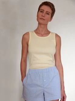 Top, 100 % Bio Baumwolle, 95 Pastellgelb, S, GOTS 10 Top, 100 % Bio Baumwolle, 95 Pastellgelb, S, GOTS -Grüne Erde 858109 top pastellgelb emo 05