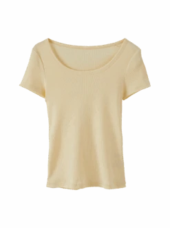 Kurzarmshirt, 100 % Bio-Baumwolle, 95 Pastellgelb, S, GOTS