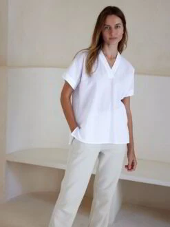 Bluse, 100 % Bio-Baumwolle, 12 Offwhite, 38, GOTS