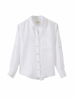 Bluse Langarm, 100 % Leinen, 11 Weiss, 42 -Grüne Erde 858198 bluse wiss frei 01