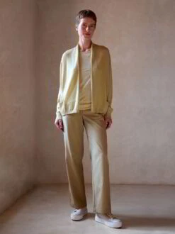 Hose Weit, 100 % Bio-Baumwolle, 44 Olive, 38, GOTS