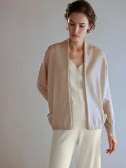 Strickjacke, 100 % Alpakawolle, 70 Rosenwasser, S