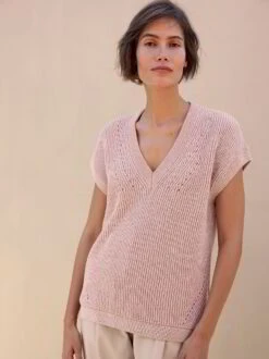 Pullunder, 100 % Bio-Baumwolle, 72 Rose Melange, S, GOTS