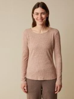 Langarmshirt Aus Bio Baumwolle/Wolle, 21 Bronze Melange, 38, GOTS -Grüne Erde 858839 57 855918 64 hw23 016 emo 02