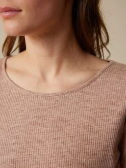 Langarmshirt Aus Bio Baumwolle/Wolle, 21 Bronze Melange, 38, GOTS -Grüne Erde 858839 57 855918 64 hw23 035 detail 02