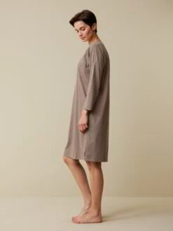 Schlafshirt Aus Bio-Baumwolle, 95 Kaffee Melange, S -Grüne Erde 858872 95 hw23 030 emo 02