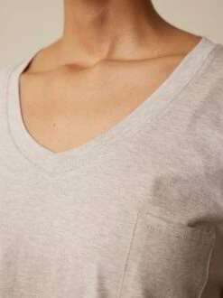 Schlafshirt Aus Bio-Baumwolle, 44 Sand Melange, S, GOTS 12 Schlafshirt Aus Bio-Baumwolle, 44 Sand Melange, S, GOTS -Grüne Erde 858883 44 hw23 033 detail 01