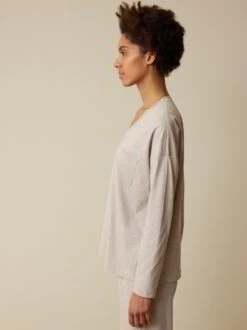 Schlafshirt Aus Bio-Baumwolle, 44 Sand Melange, S, GOTS 10 Schlafshirt Aus Bio-Baumwolle, 44 Sand Melange, S, GOTS -Grüne Erde 858883 44 hw23 039 emo 02