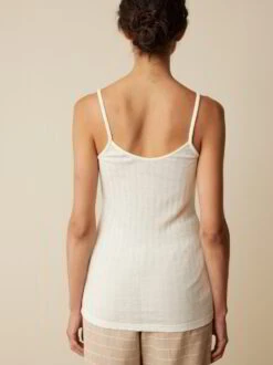 Spaghettitop Aus Wolle, 12 Offwhite, S -Grüne Erde 858932 12 hw23 014 emo 04