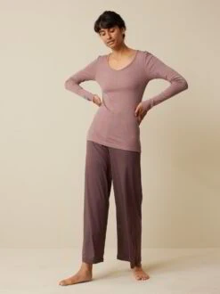 Langarmshirt Aus Bio Wolle, 91 Rosenholz, S