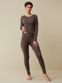 Leggings Aus Bio Wolle, 62 Walnuss Melange, S, GOTS