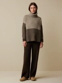 Pullover Aus Yakwolle, 70 Yak Fischgrat, S