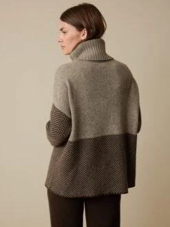 Pullover Aus Yakwolle, 70 Yak Fischgrat, S -Grüne Erde 859005 70 859488 859490 hw23 063 emo 04