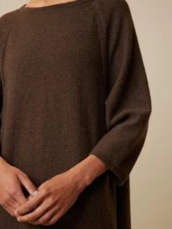 Strickkleid Aus Yakwolle, 69 Kakao, S -Grüne Erde 859017 67 hw23 045 detail 03