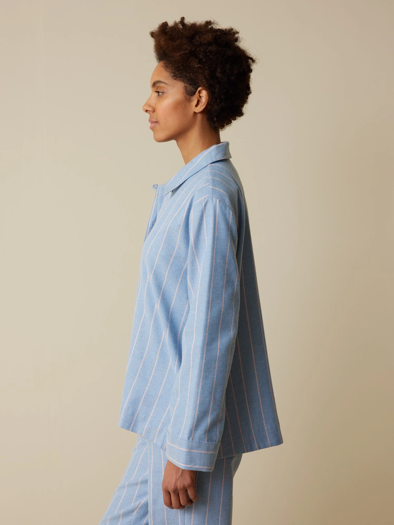 Pyjamahemd Aus Bio-Baumwolle, 83 Blau Gestreift, S 4 Pyjamahemd Aus Bio-Baumwolle, 83 Blau Gestreift, S – Bild 2