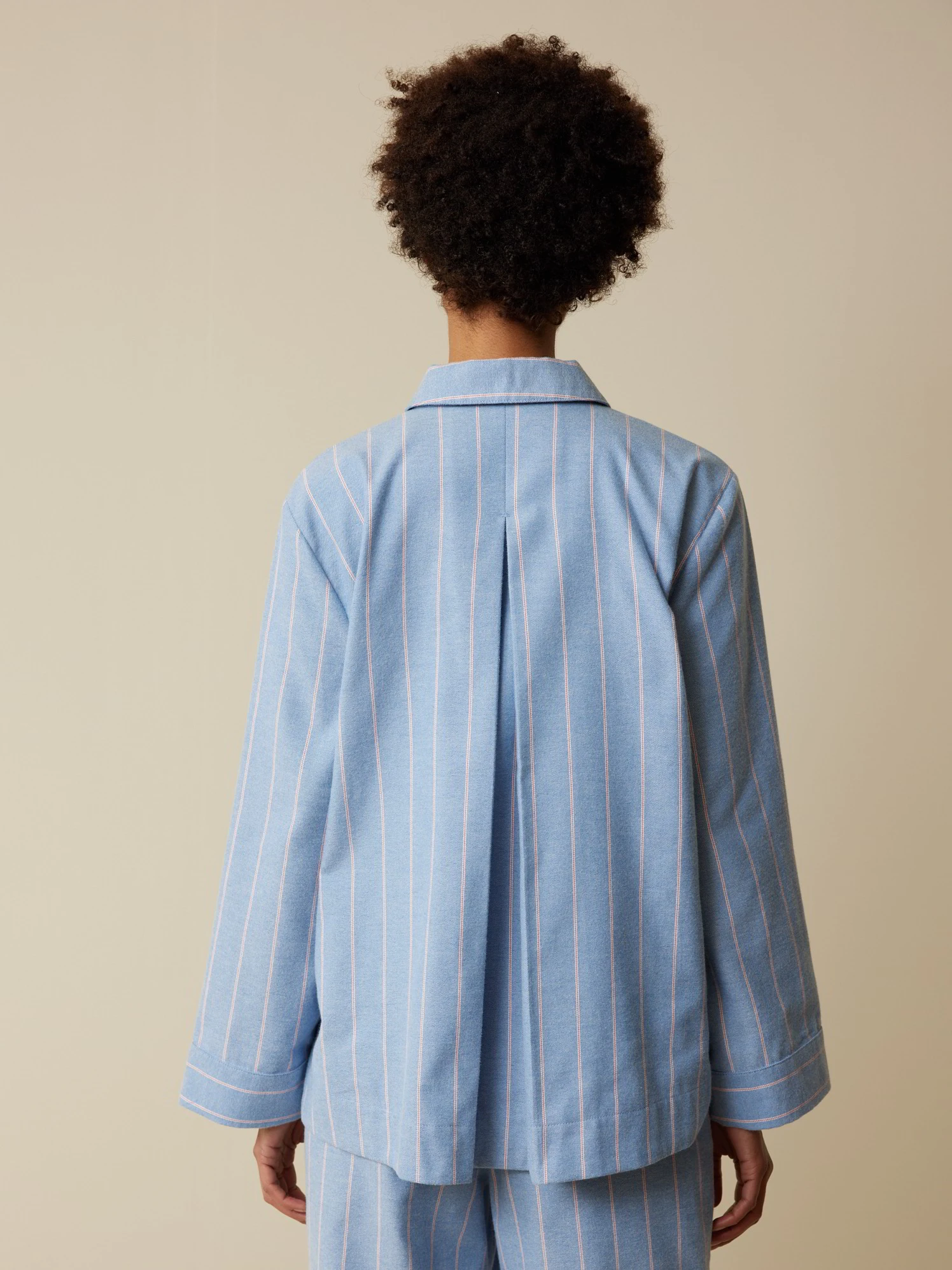 Pyjamahemd Aus Bio-Baumwolle, 83 Blau Gestreift, S 5 Pyjamahemd Aus Bio-Baumwolle, 83 Blau Gestreift, S – Bild 3