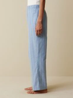 Lange Schlafhose Aus Bio-Baumwolle, 83 Blau Gestreift, S, GOTS -Grüne Erde 859060 83 hw23 019 emo 03