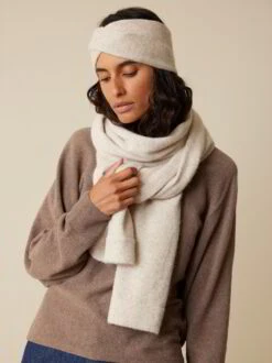 Strickschal Aus Alpakawolle, 14 Natur Melange, One Size