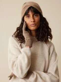 Handschuhe Aus Alpakawolle, 62 Walnuss Melange, One Size