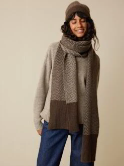 Strickschal Aus Yakwolle, 70 Yak Fischgrat, One Size