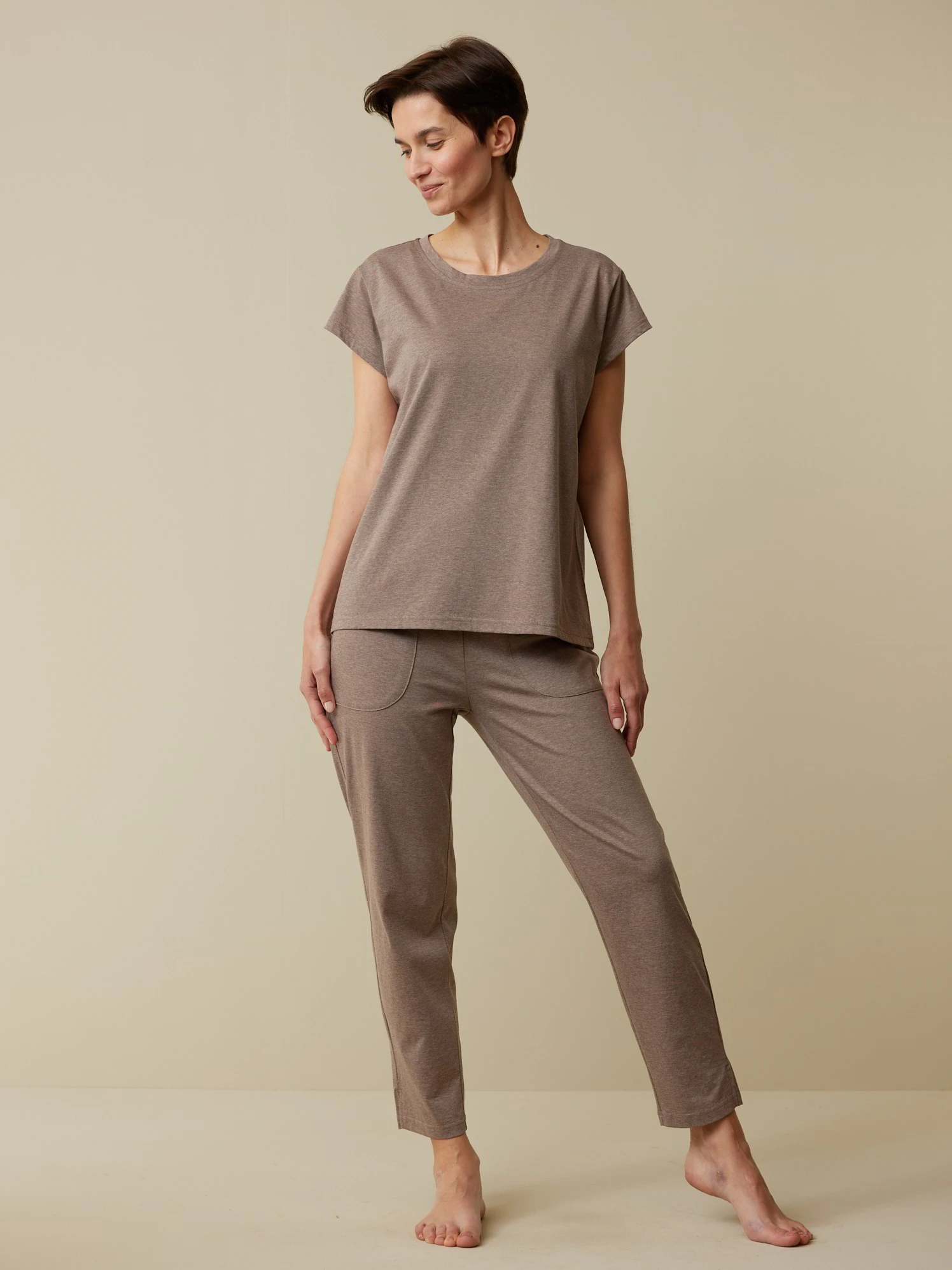 Schlafshirt Aus Bio-Baumwolle, 95 Kaffee Melange, S, GOTS 3 Schlafshirt Aus Bio-Baumwolle, 95 Kaffee Melange, S, GOTS