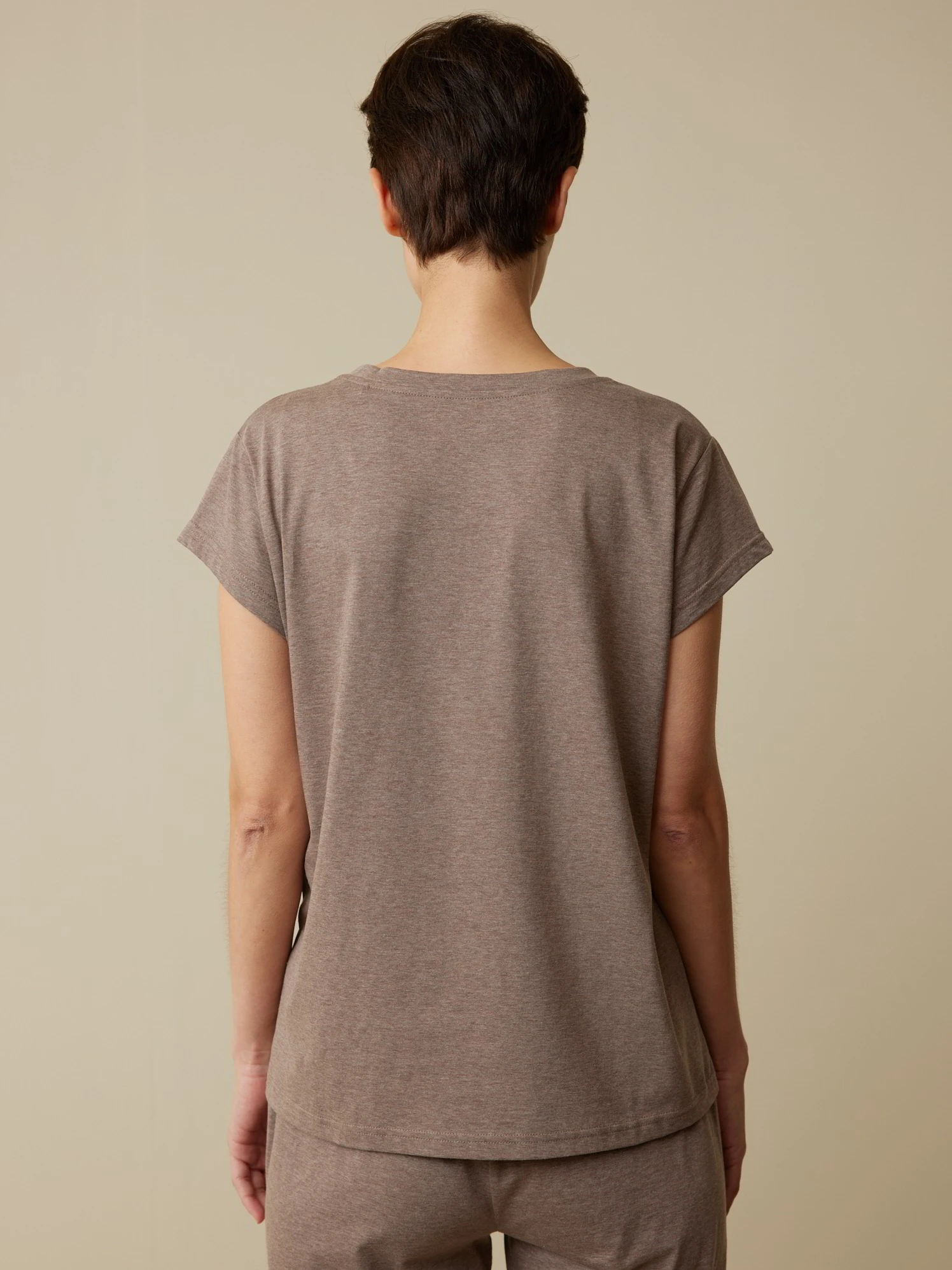 Schlafshirt Aus Bio-Baumwolle, 95 Kaffee Melange, S, GOTS 6 Schlafshirt Aus Bio-Baumwolle, 95 Kaffee Melange, S, GOTS – Bild 4