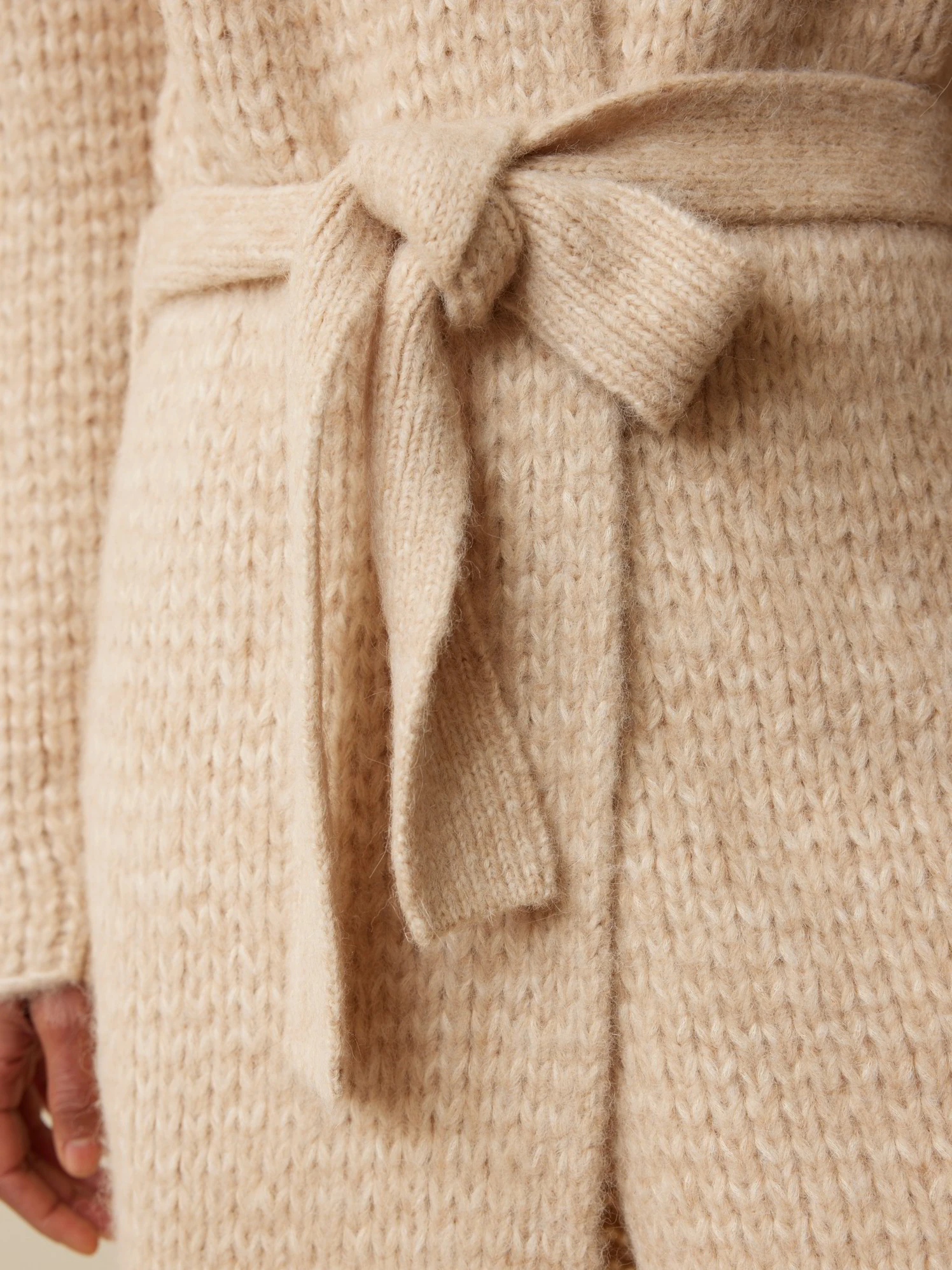 Strickmantel Aus Alpakawolle Und Baumwolle, 09 Sand, S 7 Strickmantel Aus Alpakawolle Und Baumwolle, 09 Sand, S – Bild 5