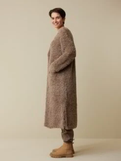 Strickmantel Aus Alpakawolle, 15 Stein Melange, S -Grüne Erde 859813 15 hw23 017 emo 2