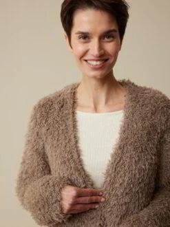 Strickmantel Aus Alpakawolle, 15 Stein Melange, S -Grüne Erde 859813 15 hw23 033 emo 4