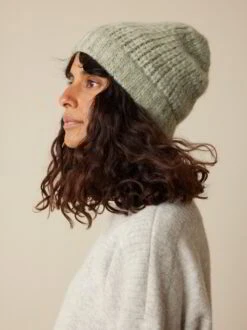 Strickmütze Aus Alpakawolle Und Baumwolle, 45 Salbei, One Size