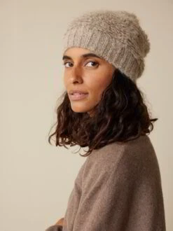 Strickmütze Aus Alpakawolle, 15 Stein Melange, One Size