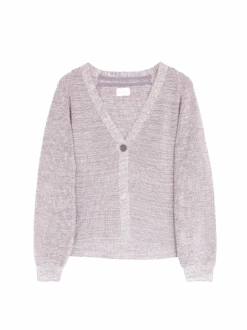 Strickjacke Aus Bio-Baumwolle, 86 Taube Melange, S, GOTS -Grüne Erde 859880 strickjacke taube melange