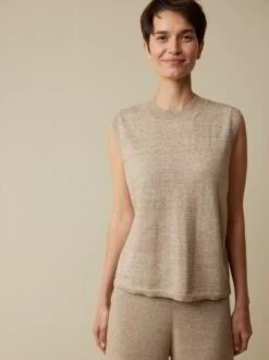 Stricktop Aus Bio-Leinen Und Wolle, 52 Leinen Melange, S, GOTS -Grüne Erde 859891 52 hw23 016 emo 2