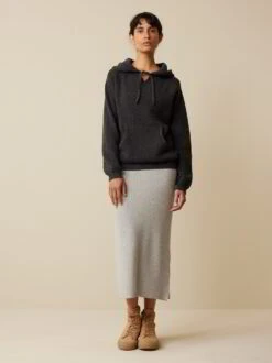 Kapuzenpullover Aus Bio-Baumwolle Und Wolle, 02 Anthrazit Melange, S, GOTS