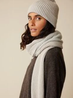 Strickschal Aus Bio-Baumwolle Und Wolle, 15 Stein Melange, One Size, GOTS -Grüne Erde 859988 859986 hw23 037 emo 03 1