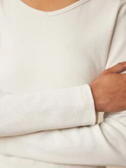 Langarmshirt Aus Bio-Baumwolle/Leinen, 16 Perlmutt, S -Grüne Erde 860034 16 hw23 025 03 detail 01