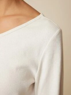 Langarmshirt Aus Bio-Baumwolle/Leinen, 16 Perlmutt, S -Grüne Erde 860034 16 hw23 028 detail 02