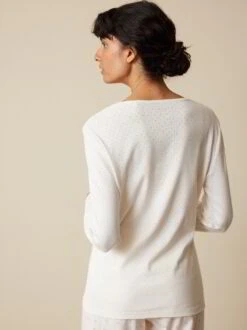 Schlafshirt Aus Bio-Baumwolle, 11 Weiss, S, GOTS -Grüne Erde 860054 schlafshirt weiss emo 01