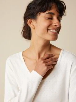 Schlafshirt Aus Bio-Baumwolle, 11 Weiss, S, GOTS -Grüne Erde 860054 schlafshirt weiss emo 03