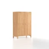 Kleiderschrank Kuramimit Drehtüren 2-türig, Fußgestell, Holz, Buche