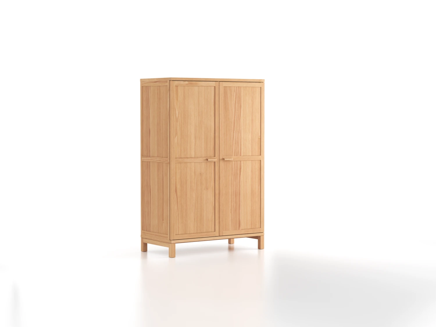 Kleiderschrank Kuramimit Drehtüren 2-türig, Fußgestell, Holz, Buche 3 Kleiderschrank Kuramimit Drehtüren 2-türig, Fußgestell, Holz, Buche