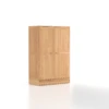 Kleiderschrank Kuramimit Drehtüren 2-türig, Ladenkonsole, Holz, Buche