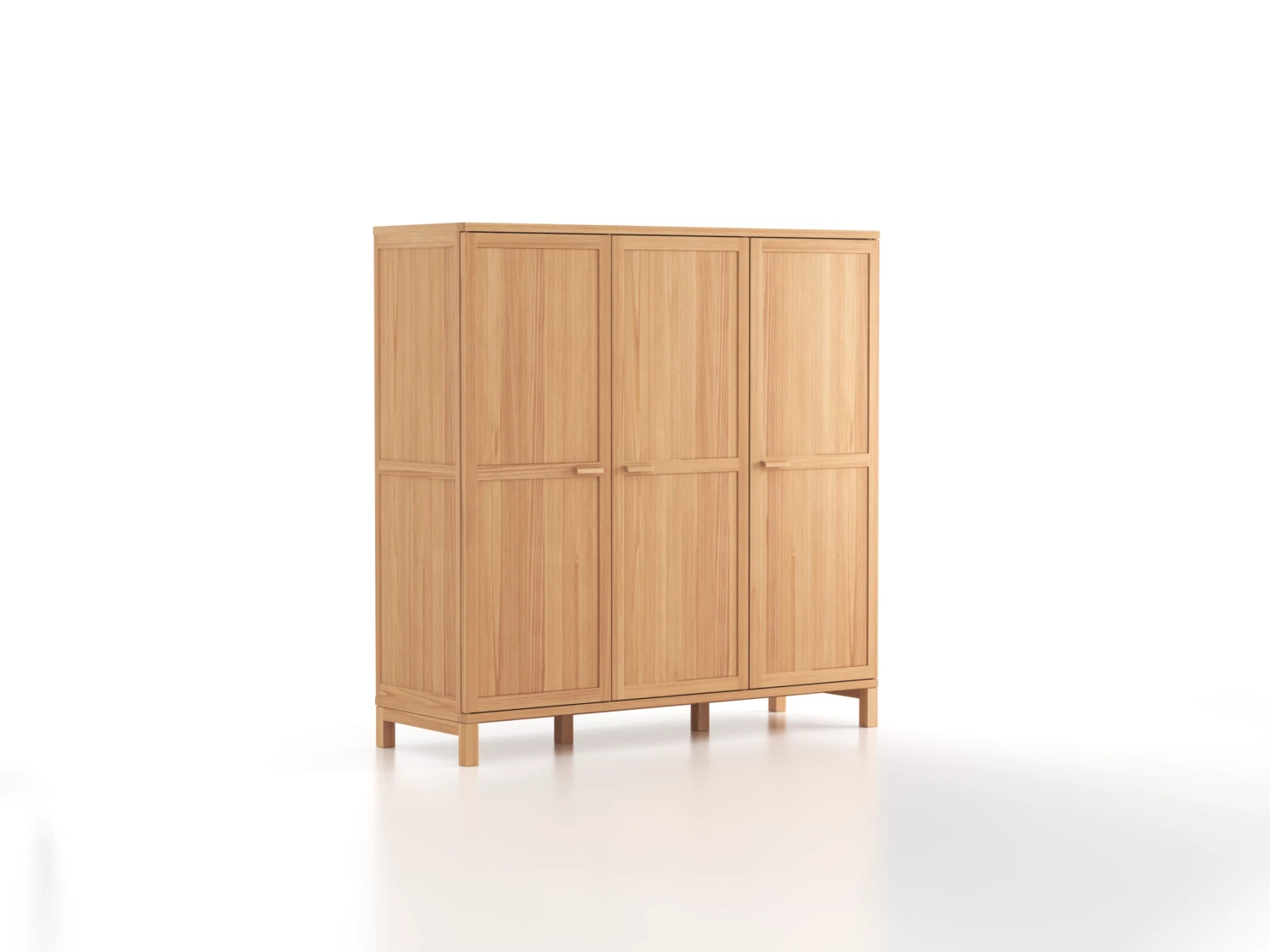 Kleiderschrank Kuramimit Drehtüren 3-türig, Holz, Buche 3 Kleiderschrank Kuramimit Drehtüren 3-türig, Holz, Buche