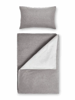 Deckenüberzug ALMIN, Taupe, 140 X 200 Cm, 100 % Baumwolle, Edelflanell, GOTS