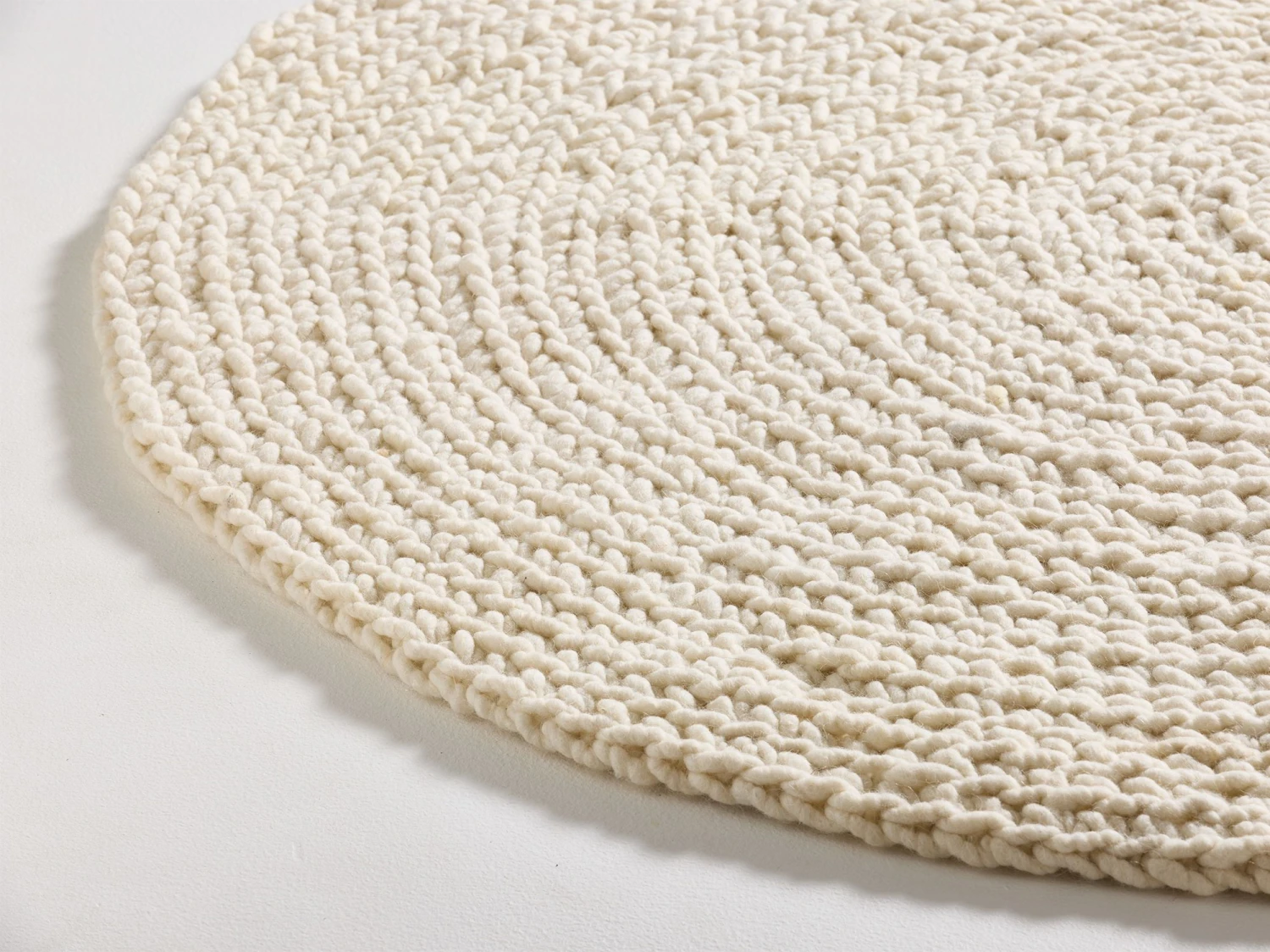 Wollteppich Maglia, Naturweiß Ungefärbt, Ø 140 Cm 3 Wollteppich Maglia, Naturweiß Ungefärbt, Ø 140 Cm