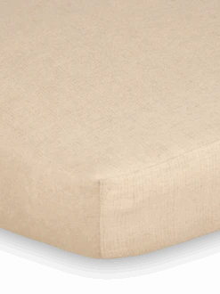 Spannleintuch CALVIN, Natur, 90 X 200 X 19/28 Cm, 70 % Baumwolle/30 % Hanf, GOTS