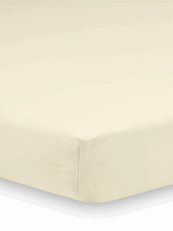 Spannleintuch BASIC Satin, Natur, 90 X 200 X 19 Cm, 100 % Baumwolle, GOTS