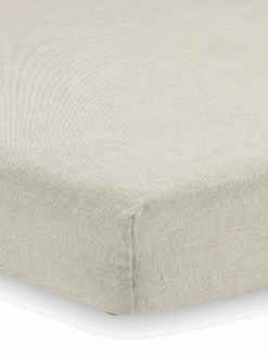 Spannleintuch Bauernleinen, Natur, 90 X 200 X 19 Cm, 60 % Leinen /40 % Baumwolle, GOTS